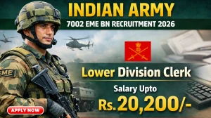 Indian Army 7002 EME Bn Lower Division Clerk Recruitment 2026 - Apply Offline