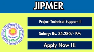 JIPMER Project Technical Support III Recruitment 2026 – Apply Online
