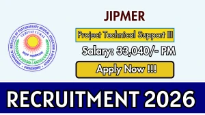 JIPMER Project Technical Support III Recruitment 2026 – Apply Online