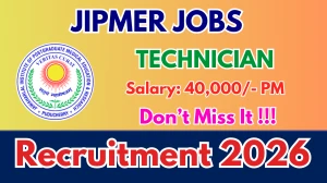 JIPMER Technician Recruitment 2026 - Apply Offline for 01 Posts