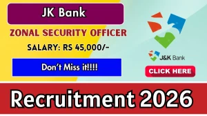 JK Bank Zonal Security Officer Recruitment 2026 - Apply Online