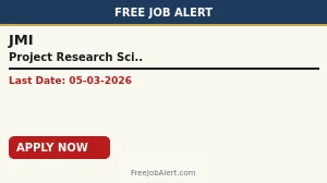 JMI Project Research Scientist-I Recruitment 2026 - Apply Online