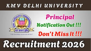 KMV Delhi University Principal Recruitment 2026 - Apply Online