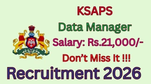 KSAPS Data Manager Recruitment 2026 – Walk in