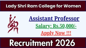 Lady Shri Ram College for Women Assistant Professor Recruitment 2026 – Walk in