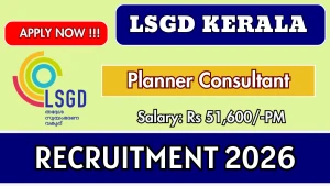 LSGD Kerala Planner Consultant Recruitment 2026 - Apply Online