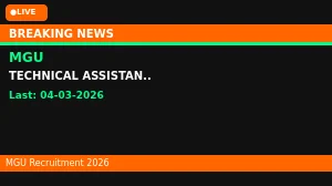 MGU Technical Assistant/ Project Assistant Recruitment 2026 - Apply Online