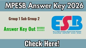 MPESB Group 1 Sub Group 2 Answer Key 2026 - Download PDF & Raise Objection