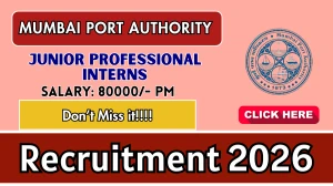 Mumbai Port Authority Junior Professional Interns Recruitment 2026 - Apply Offline for 10 Posts
