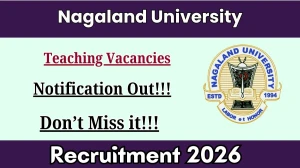 Nagaland University Teaching Recruitment 2026 - Apply Online for 31 Posts