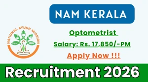 NAM Kerala Optometrist Recruitment 2026 - Apply Offline