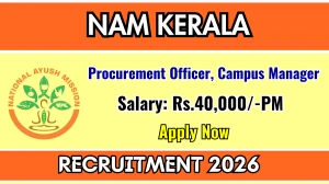 NAM Kerala Recruitment 2026 – Walk in for Procurement Officer, Campus Manager Posts