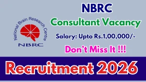 NBRC Consultant Recruitment 2026 - Apply Online