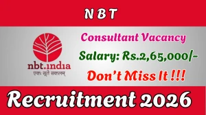 NBT Consultant Recruitment 2026 - Apply Offline