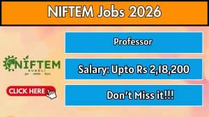 NIFTEM Professor Recruitment 2026 - Apply Online