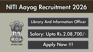 NITI Aayog Recruitment 2026 - Apply Offline for 01 Library And Information Officer Posts