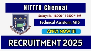 NITTTR Chennai Recruitment 2026 - Apply Online for 12 Technical Assistant, Multi Tasking Staff Posts