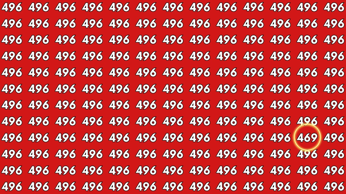 Optical Illusion 8 Seconds Challenge: Only People with Eagle Eyes Can spot the Number 469