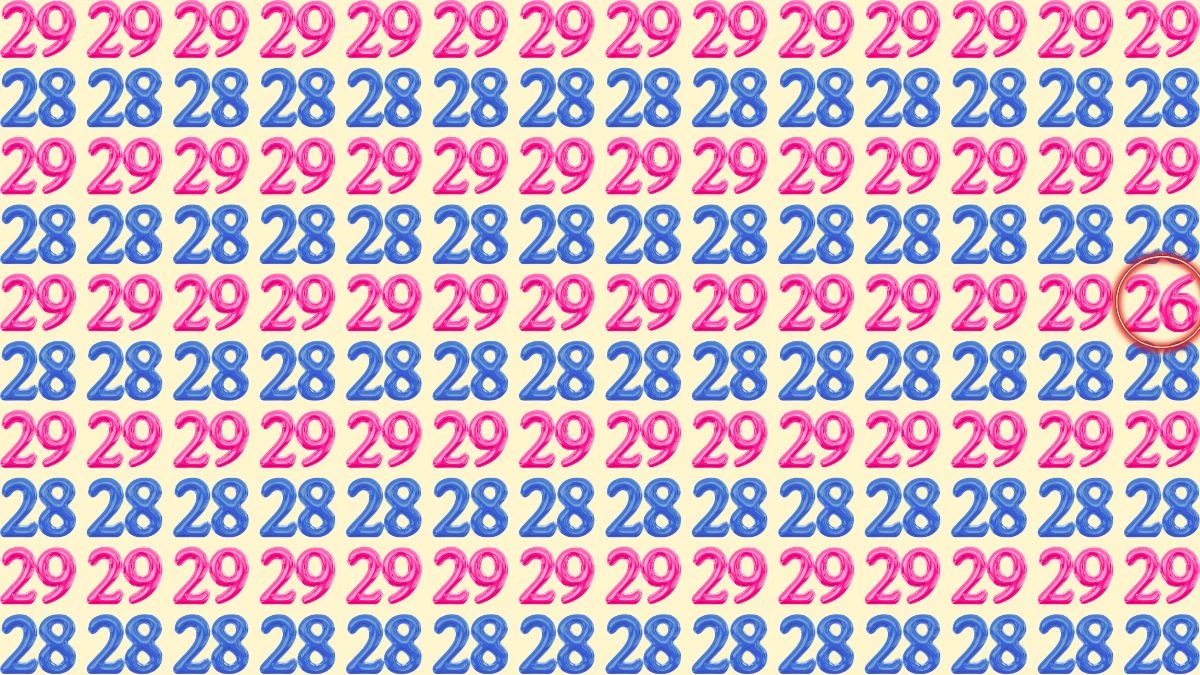 Optical Illusion: Within 5 Seconds Spot the Number 26 among 29 and 28