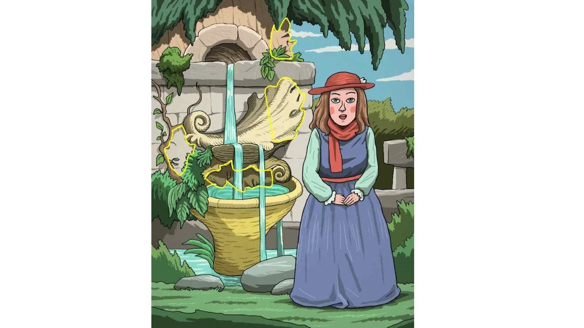 Optical Illusion Challenge: Spot the 4 Hidden Faces in the Lady’s Garden Picture Within 10 Seconds