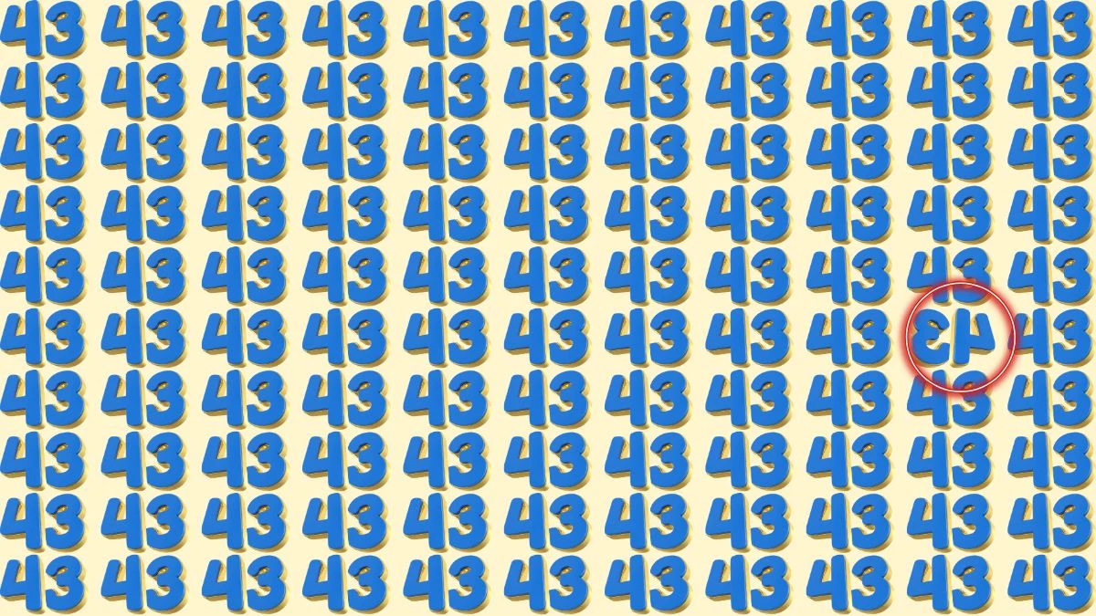 Optical Illusion Eye Test: Can You Spot the Inverted 43 among 43 in 7 Seconds