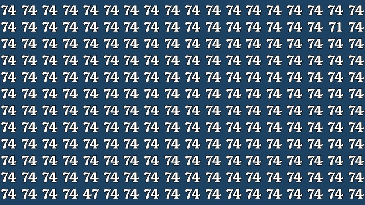 Optical Illusion Eye Test Challenge: Within 9 Seconds Spot The Number 47 and 71 among 74