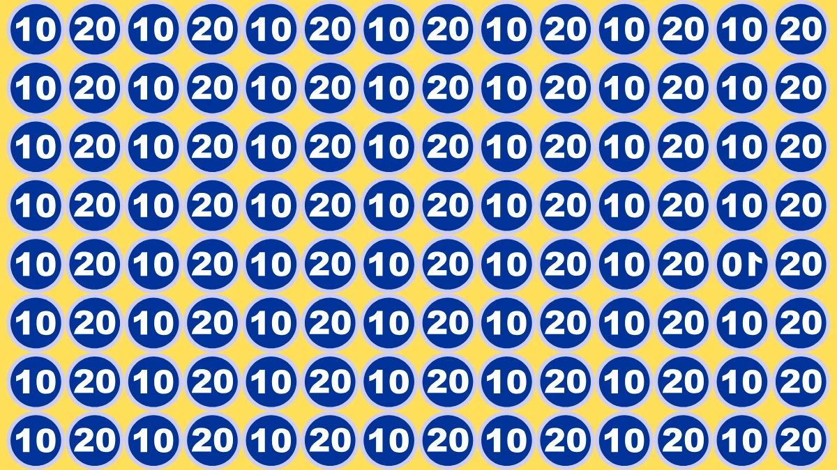 Optical Illusion IQ Test: Are You A Genius? Spot the Inverted 10 Among 10 and 20 in 12 Seconds!