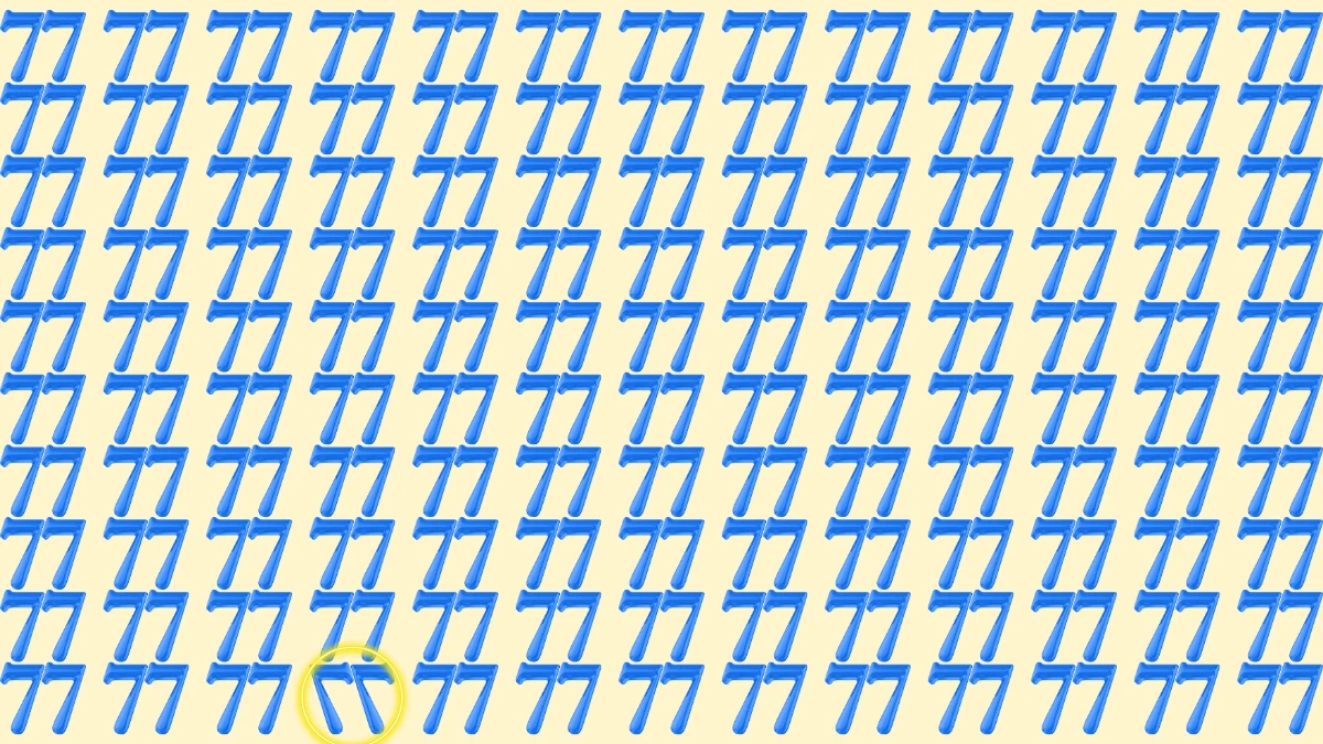 Optical Illusion IQ Test: Within 7 Seconds Spot The Inverted 77 among 77