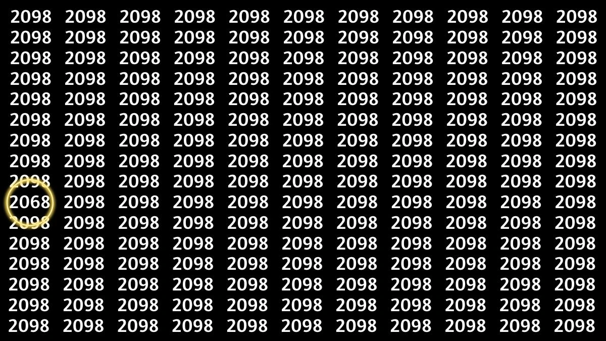 Optical Illusion Puzzle IQ Test: Within 8 Seconds Spot The Number 2068 among 2098