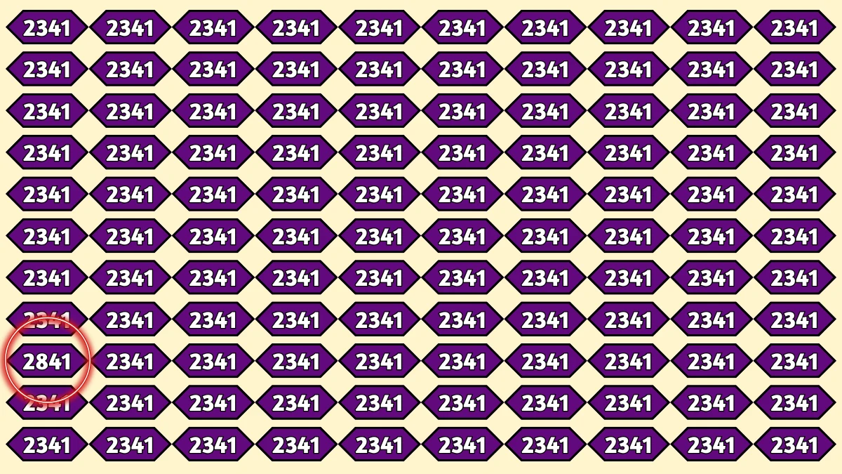 Optical Illusion Puzzle IQ Test: Within 7 Seconds Spot The 2841 among 2341