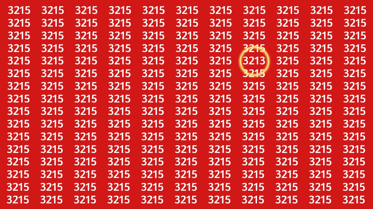 Optical Illusion Puzzle IQ Test: Within 8 Seconds Spot The Number 3213 among 3215