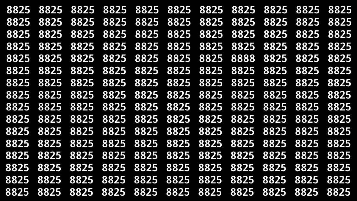 Optical Illusion Puzzle IQ Test: Within 8 Seconds Spot The Number 8888 among 8825