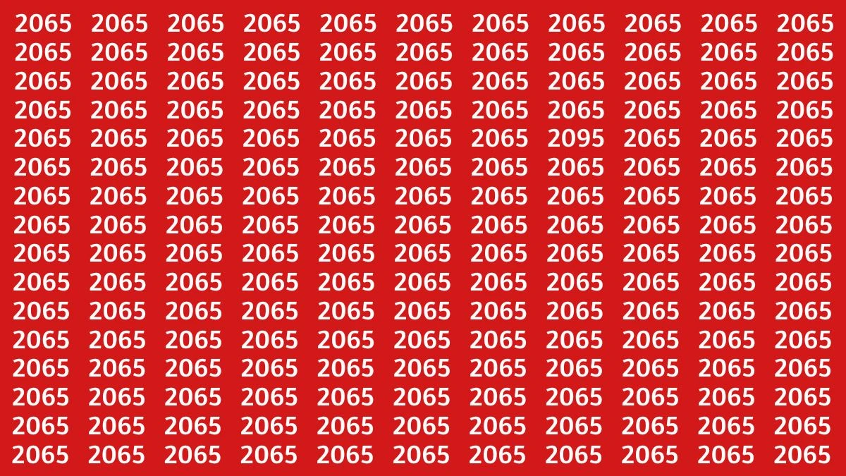 Optical Illusion Puzzle IQ Test: Within 9 Seconds Spot the Number 2095 among 2065