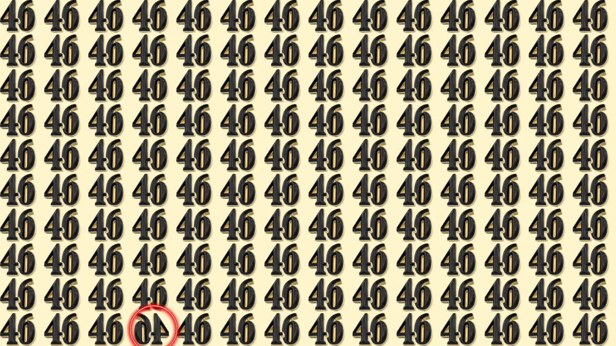Optical Illusion: Within 6 Seconds Spot The Inverted 46 among 46