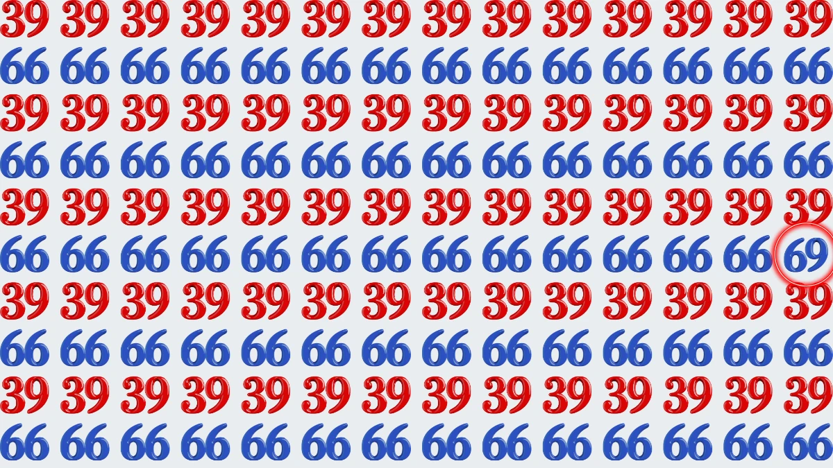 Optical Illusion: Within 8 Seconds Spot the Number 69 among 39 and 66