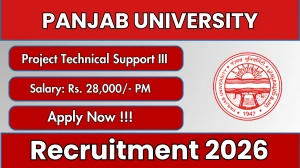 Panjab University Project Technical Support III Recruitment 2026 – Apply Online