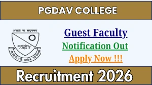 PGDAV College Guest Faculty Recruitment 2026 – Walk in