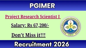 PGIMER Project Research Scientist I Recruitment 2026 - Apply Offline