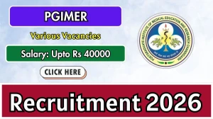 PGIMER Recruitment 2026 - Apply Online for Technician, DEO and Other Posts