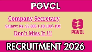 PGVCL Company Secretary Recruitment 2026 - Apply Offline