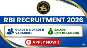 RBI Grade A and Grade B Recruitment 2026 - Apply Online for 21 Posts
