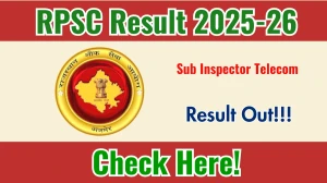 RPSC Sub Inspector Telecom Result 2025-26 - Download Scorecard @rpsc.rajasthan.gov.in