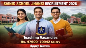 Sainik School Jhansi Recruitment 2026 - Apply Offline for 05 PGT, TGT Posts