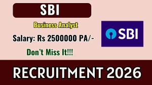 SBI Business Analyst Recruitment 2026 - Apply Online