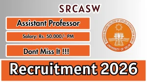 SRCASW Assistant Professor Recruitment 2026 - Apply Online for 11 Posts