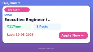 SVSU Executive Engineer Recruitment 2026 - Apply Offline