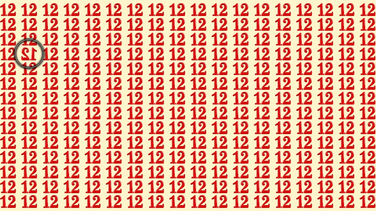 Optical Illusion IQ Test: Within 6 Seconds Spot The Inverted 12 among 12