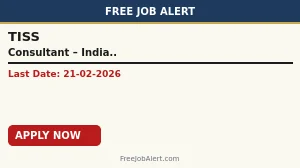 TISS Consultant Recruitment 2026 - Apply Online