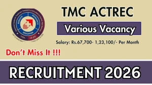 TMC ACTREC Recruitment 2026 – Apply Online for 20 Assistant Professor, Consultant and Professor Posts