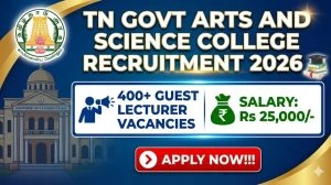 TN Govt Arts and Science College Guest Lecturer Recruitment 2026 - Apply Online for 426 Posts